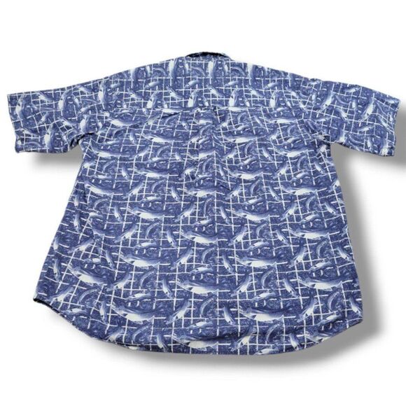 Columbia Shirt Size XL Hawaiian Style Shirt Button Up Shirt Fish All Over Print - Picture 5 of 6